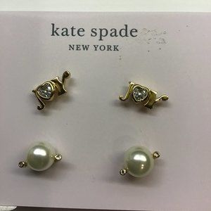 Kate Spade New 2 Pair Joy and Pearl Earrings